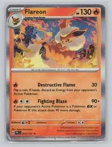 2025 Flareon 013/131 PR Holo Rare Base Set Standard Fire Eeveelution Pokemon - Bild 1 von 2