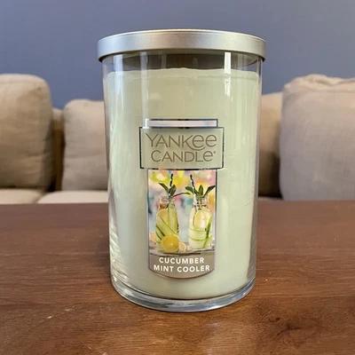 Yankee Candle Pepino Como Nuevo Enfriador Firma Vaso Grande Vela 2 Mechas Foto 1 de 4