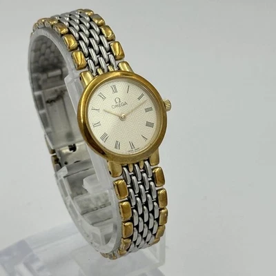 Reloj de cuarzo para dama OMEGA De Ville tono oro blanco 15 cm correa de 5,91 pulgadas 21 mm chatarra Foto 1 de 4