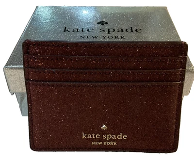 NUEVO Tarjetero Kate Spade Shimmy Brillo En Caja Deep Nova rojo Foto 1 de 4
