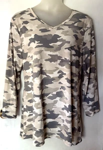 Maglia top donna LULAROE "Elizabeth" mimetica mimetica elasticizzata nuova con etichetta 2XL 2X - Foto 1 di 2