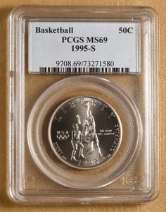 1995 S Olympics Basketball Commemorative Half Dollar PCGS MS69 - Picture 1 of 2