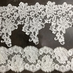 Braut Spitzenborte Set - Chantilly Blumen verzierte Stile - 5 Yards insgesamt - Bild 1 von 9