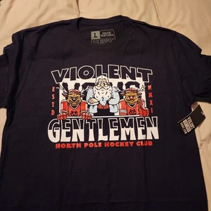 Men's Violent Gentlemen North Pole Hockey Club Large Tee Shirt New With Tags  - Picture 1 of 1