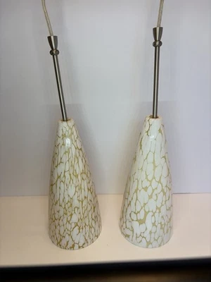 Lote 2 Colgantes Vidrio Iluminación Gaviota de Mar (?) Montaje en techo 9,5 pulgadas Foto 1 de 4