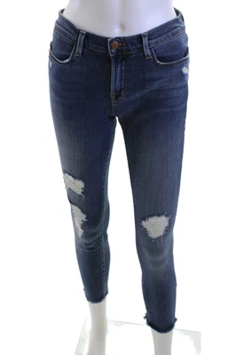 Pantalones de mezclilla ajustados recortados al tobillo azul oscuro talla 27 de la marca J para mujer Foto 1 de 4