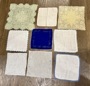 Lot of 9 VINTAGE Handkerchiefs Hankies - Craft Pieces - Linens - Picture 1 of 1