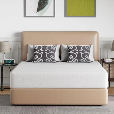 FDW | 10 Inch Queen Mattress | Medium Firm | Gel Memory Foam Mattress | White |  - Image 1 of 4