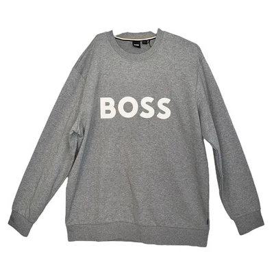 Hugo Boss Para Hombres 3XL Gris Estampado Grande Logo Sudadera Manga Larga Suéter Nuevo con Etiquetas Foto 1 de 4