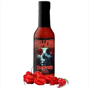 Hellfire Doomed Hot Sauce 6.66M SHU – World’s Hottest Spiked Pepper Extract 5 Oz - Picture 1 of 8