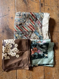Collection of 3 Vintage Silk Liberty Square Scarves - Picture 1 of 12