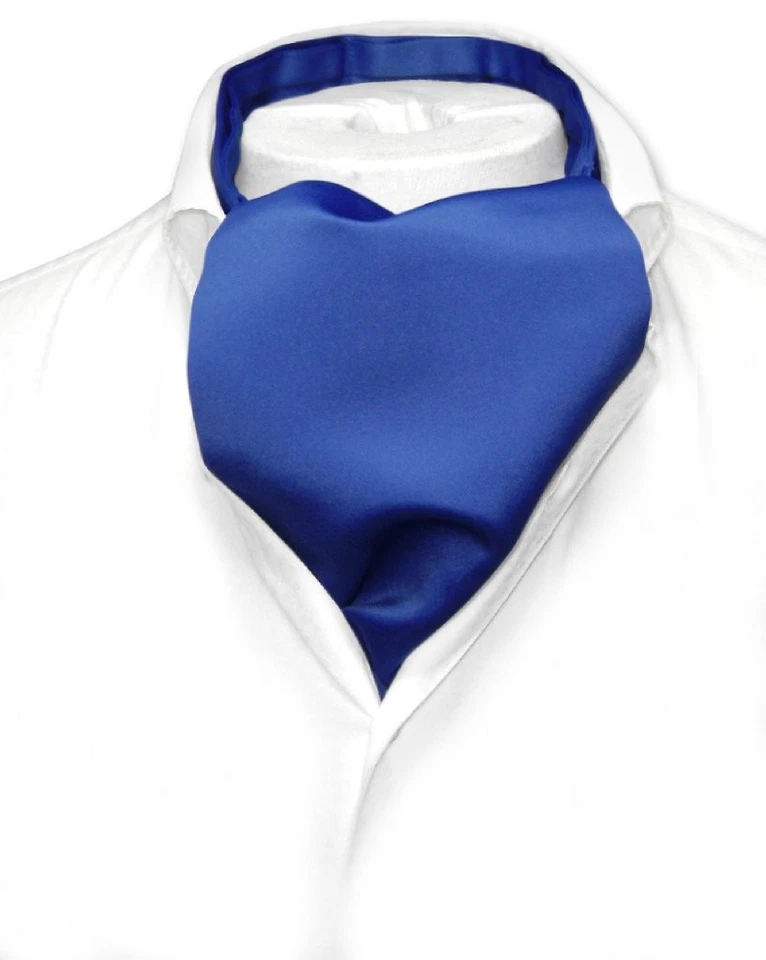 Corbata para hombre color AZUL REAL liso Vesuvio Napoli ASCOT corbata Foto 1 de 2