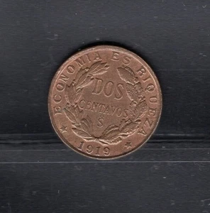 Chile 1919 2 cents copper high grade - Picture 1 of 2
