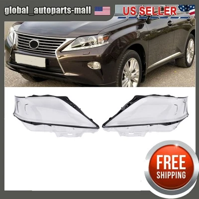 For Lexus RX350 RX450h 2012-2015 Pair Headlight Lens Headlamp Cover Clear - Image 1 of 4