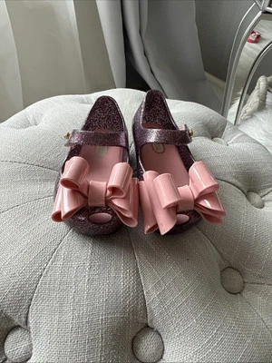 Mini Arco Melissa Mary Jane’s Púrpura Rosa Brillo Talla 5 Excelente Estado Foto 1 de 4