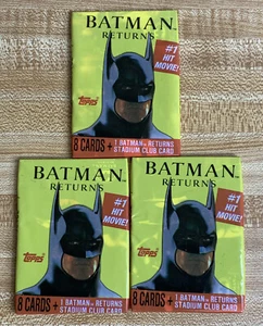 3 PAQUETES SELLADOS 1991 TOPPS DC COMICS BATMAN DEVUELVE 8 TARJETAS + INSERTO DE CLUB DE ESTADIO - Imagen 1 de 4