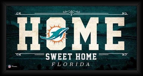 Miami Dolphins Framed 10" x 20" Home Sweet Home Collage Cover