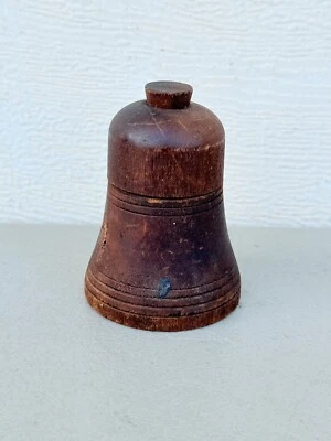 Antique Sewing Beeswax Holder, Wood Primitive Treenware Nail Needle Holder - Image 1 of 4