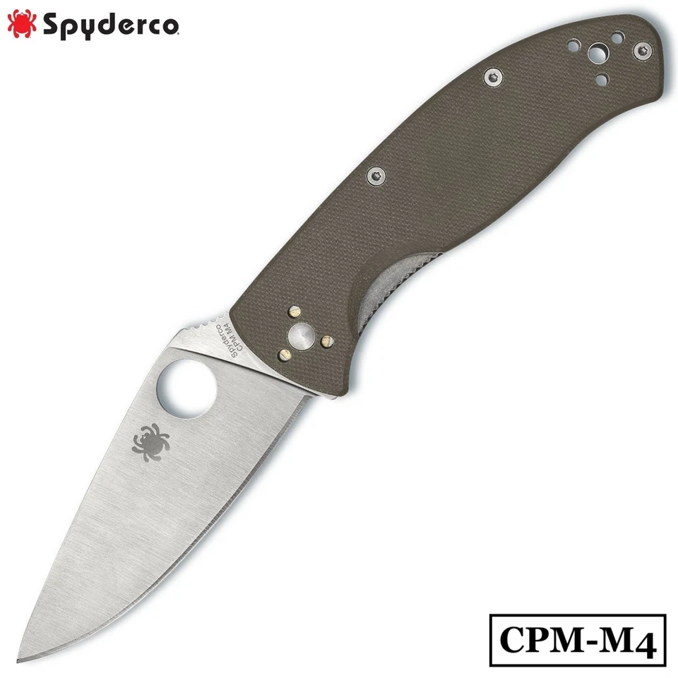 Spyderco Tenacious Folding Knife Brown 3.35 Inch Plain Satin Leaf SPC122GBNM4P