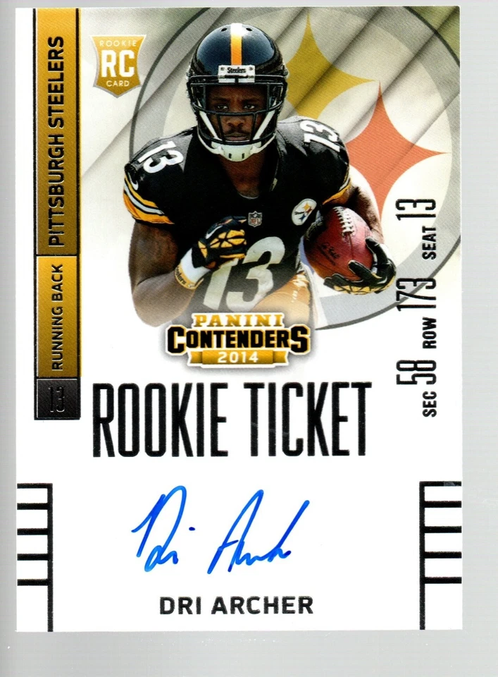 2014 Panini Contenders Autograph #217A Dri Archer RC / (ball in left arm) - Image 1 of 1