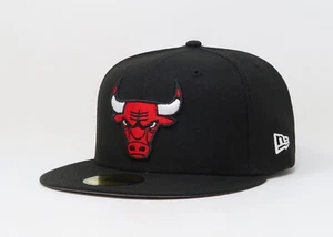 New Era 59Fifty Men Women Cap NBA Team Chicago Bulls Basic OTC Black Fitted Hat - Picture 1 of 5