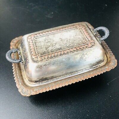 Vtg Silverplate Butter Pat Dish Marked 3 Crowns 5 W • 12.99$