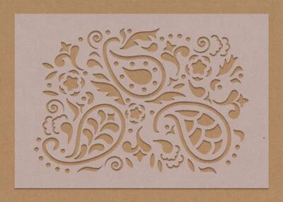 THE JAZZY FROG Paisley große Blumenwirbel Schablone Fliesen Basteln Wand wiederverwendbar