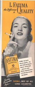1951 Fatima Cigarettes Vintage Original Magazine Print Ad