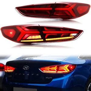 LED Red Tail Lights For Hyundai Sonata 2018 2019 Sequential Rear Lamps - Picture 1 of 5