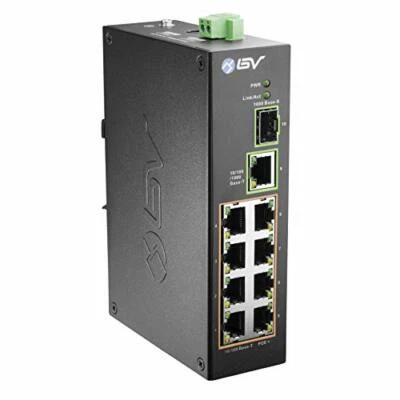 10 Port Poe+ Industrial Din Rail Switch 8 Poe+ Ports Gigabit Ethernet Sfp Uplin - Image 1 of 4