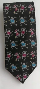 Black Blue Purple Disco Party Tie, Vintage Traditional Tie, By Purple Ronnie - Picture 1 of 9