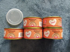 5 x 125 g Mettwurst gekocht Dosenwurst inkl. ein Frischedeckel Wurst (5/8) - Bild 1 von 6