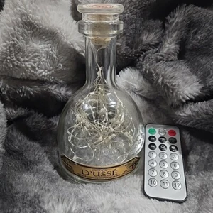 D'USSE COGNAC BOTTLE 750ML (12) Light Sequences Glass Cork W/Remote - Picture 1 of 7