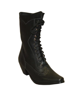 Bota victoriana con cordones punta corta Abilene de 8" de cuero crudo para mujer (3 colores) Foto 1 de 3