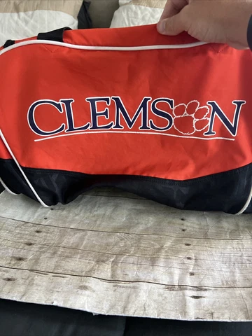 VTG Nike Clemson University Tigers Gym /Travel Retro Logo Duffel Bag Orange Cover