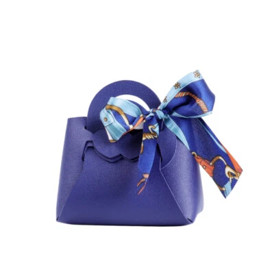 5x Leather Gift Packaging Bags Ribbon Wedding Christmas Candy Box Mini Handbag ღ - Image 1 of 4