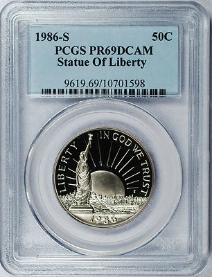 1986-S Statue of Liberty Half Dollar 50c - PCGS PR69 Deep Cameo - Image 1 of 2