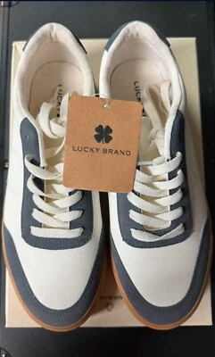 NUEVO CON ETIQUETAS Lucky Brand Andrew Tenis Informales Beige Gris Hombres Talla 8 Foto 1 de 4