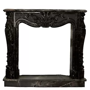 Black Marquinia Marble Fireplace Mantel Design L150Cm - Picture 1 of 5