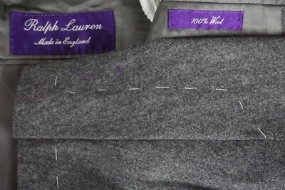 Ralph Lauren Etiqueta Púrpura RLPL Lana Franela Gris Abrigo Deportivo Chaqueta Talla 40L NUEVO Foto 1 de 4