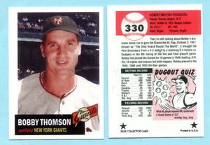 1953 Year Style Custom Collector Card - #330 Bobby Thomson - New York Giants - Picture 1 of 1