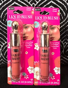 2pk B COLOR CORAL CRUSH LIQUID BLUSH CREAMY SOFT BLENDABLE COLOR CONTOUR CHEEKS - Picture 1 of 5