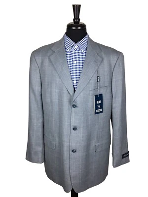 Nuevo con etiquetas Abrigo Blazer Chaqueta Abrigo Deportivo Alan River Hombre Gris Lana/Lino Cuadros 44L Foto 1 de 4