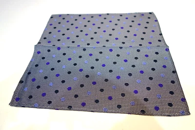 Шелковый носовой платок носовой платок карман квадратный чек темно-синий фиолетовый лаванда горошек - Изображение 1 из 2