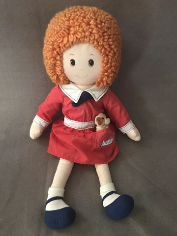 16" Vintage 1982 Little Orphan Annie Cloth Doll Sandy Dog Knickerbocker Plush Cover