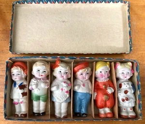 NOS Bisque Six Doll Set Occupied Japan In Original Box - Picture 1 of 13