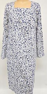 NWT Women 100% Cotton Flannel Nightgown Croft & Barrow Blue Floral
