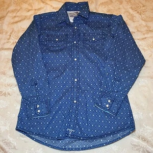 Wrangler 20X Large Competition Snap Button Advance Comfort Western Shirt Blue - Picture 1 of 5