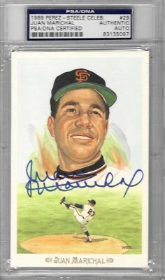 1989 Perez Steele #29 Juan MARICHAL - PSA / DNA+++ HOF Auto Giants - Image 1 of 2