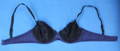 Sujetador Apt 9 Intimates azul y negro con aros sin forro Demi talla 38C #D1407 Foto 1 de 4